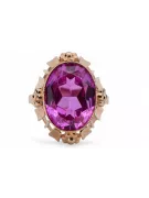 Originál Vintage 14K Produkt s Pink Gold Ametyst Ring Vintage VRC043R štýl